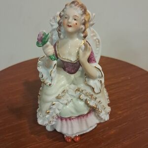 Andrea By Sadek Porcelain Lady with Purple and Gold Details